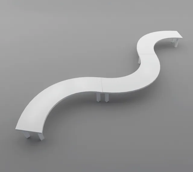 White Vinyl Serpentine Table