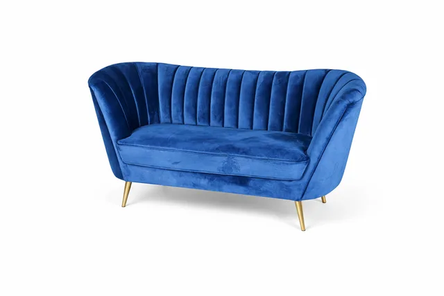 Royal Blue Velvet Loveseat