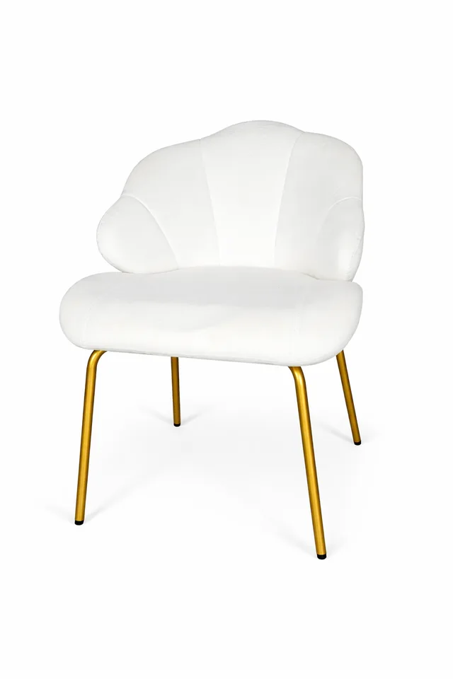 White Scalloped Dining Chair