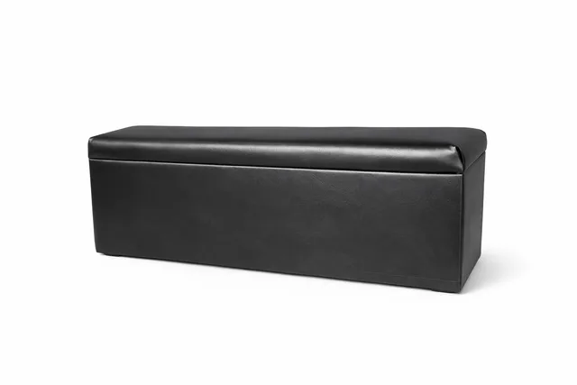 Black Leather Bench