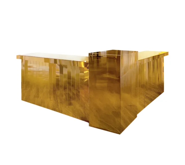 Slatted Gold Mirror Bar