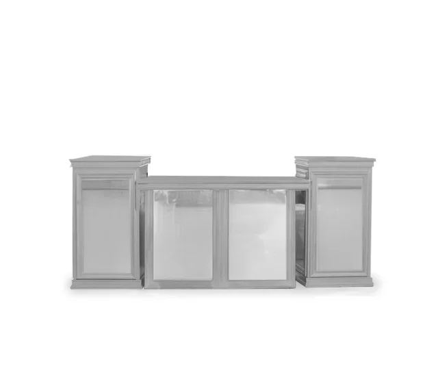 Mercury Mirrored Silver Bar with Two Endcaps