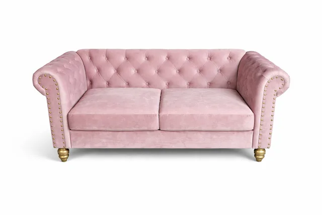 Mauve Tuffted Loveseat