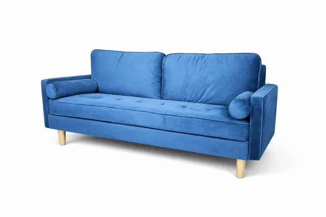 Royal Blue Velvet Square Couch
