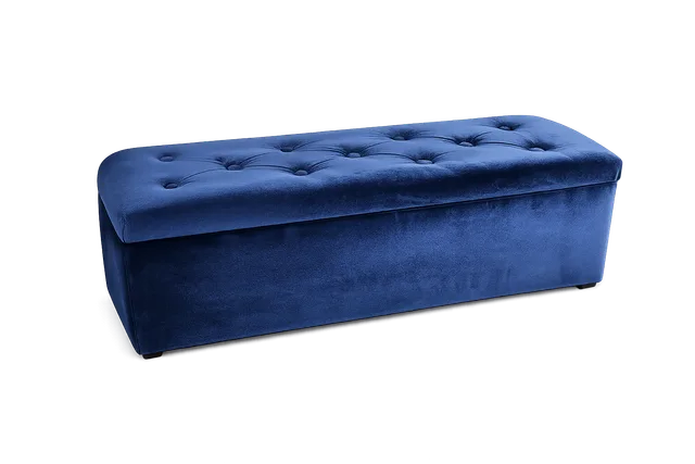Royal Blue Tufted Bench