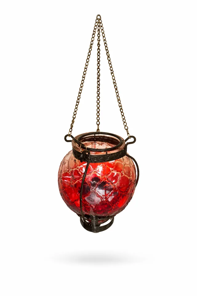 Hanging Votive Amber Red