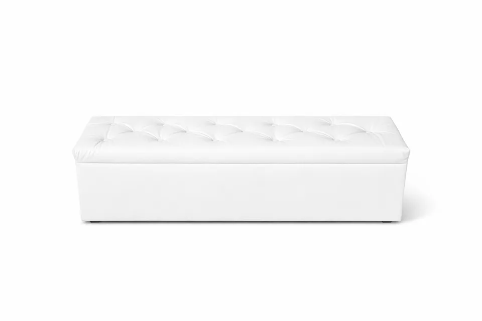White Tufted Bench