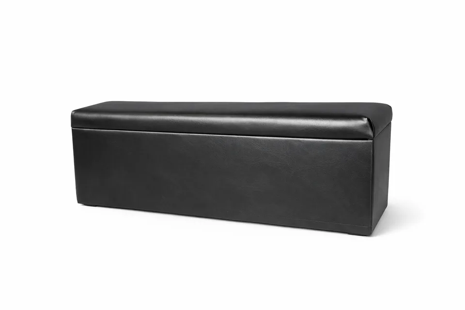 Black Leather Bench