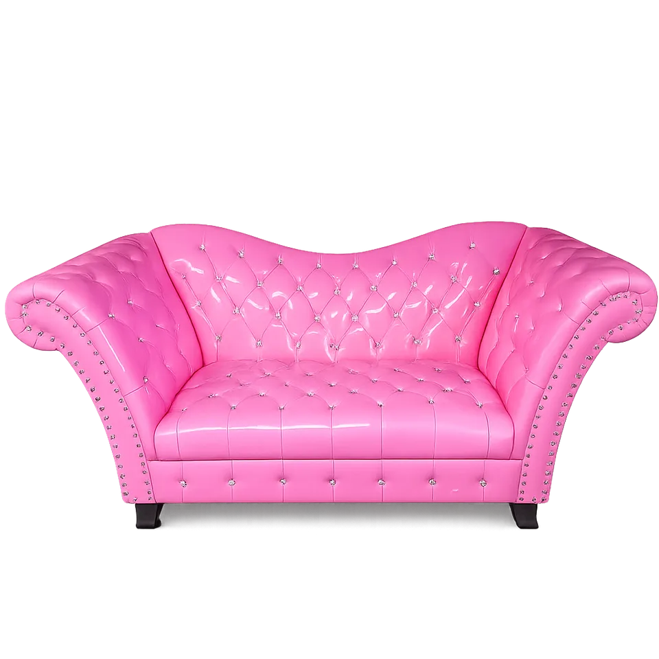 Pink Acrylic Studded Loveseat
