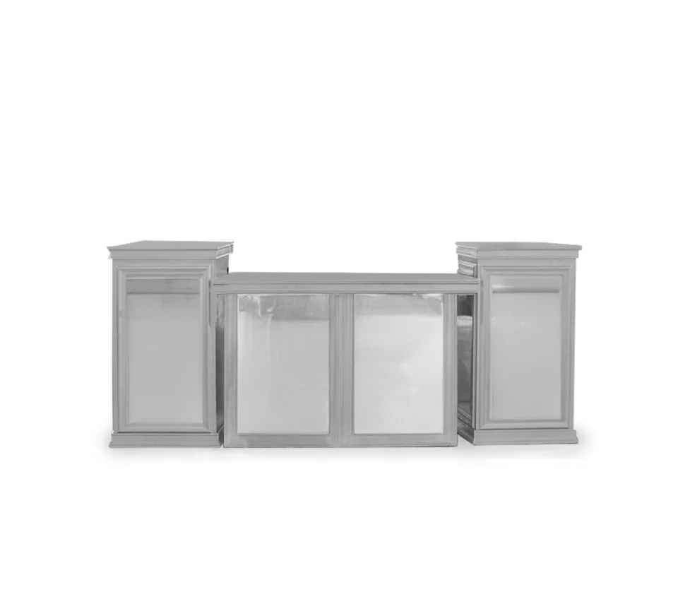 Mercury Mirrored Silver Bar with Two Endcaps