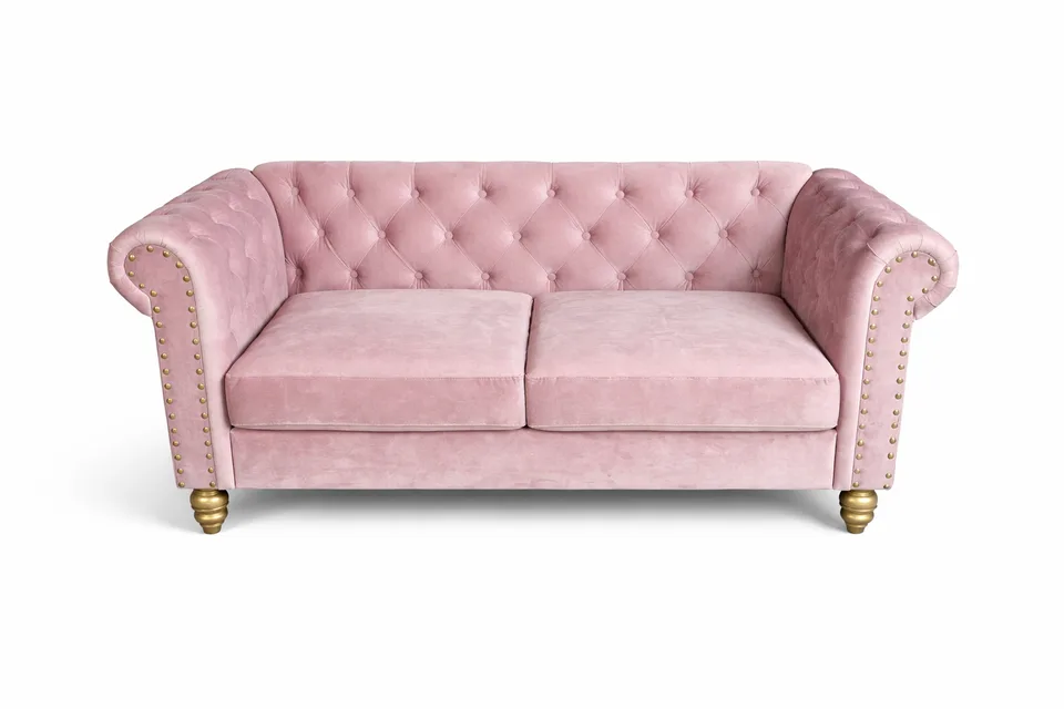 Mauve Tuffted Loveseat