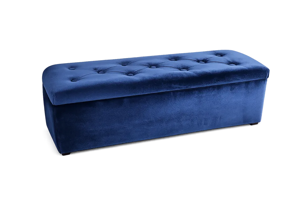 Royal Blue Tufted Bench