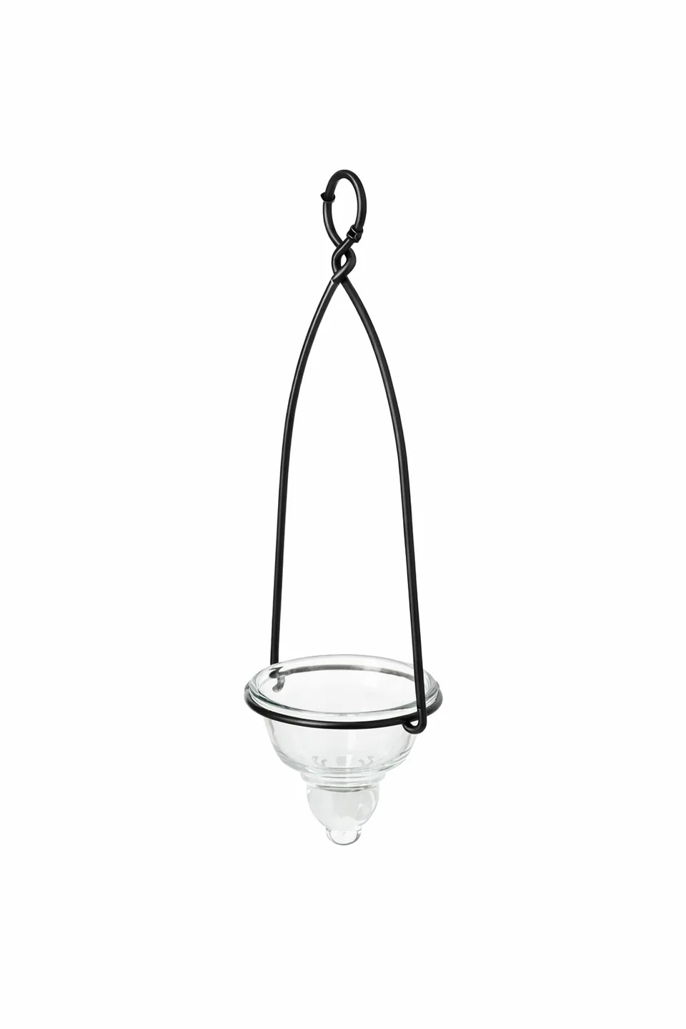 Black Wire Hanging Votives with Clear Glass Nipple